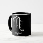 Elegante Black Zodiac-Zeichen-Tasse Tasse (Vorderseite Links)
