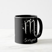 Elegante Black Zodiac-Zeichen-Tasse Tasse (VorderseiteRechts)