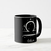 Elegante Black Zodiac-Zeichen-Tasse Tasse (VorderseiteRechts)