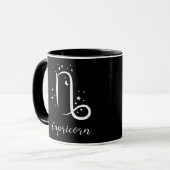 Elegante Black Zodiac-Zeichen-Tasse Tasse (Vorderseite Links)
