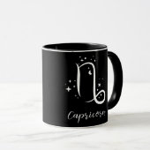 Elegante Black Zodiac-Zeichen-Tasse Tasse (VorderseiteRechts)