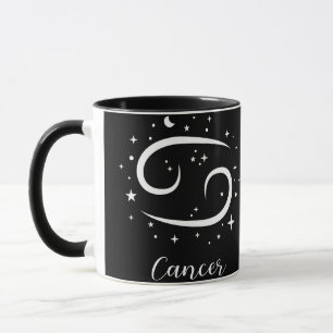 Elegante Black Zodiac-Zeichen-Tasse Tasse