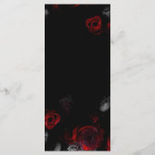 Elegante Blank Black and Red Floral Wedding Card Menükarte (Rückseite)