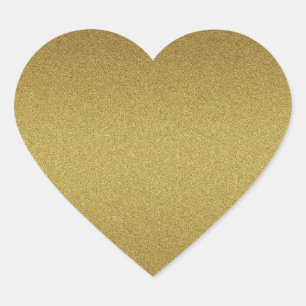 Elegante Blank Gold Glitzer Siegel Herz-Aufkleber