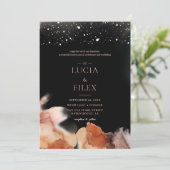 Elegante Blank und orange Tinte Hochzeit Einladung (Stehend Vorderseite)