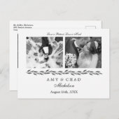 Elegante Blank und White Wedding Collection Postkarte (Vorne/Hinten)