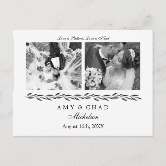 Elegante Blank und White Wedding Collection Postkarte (Vorderseite)