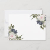 Elegante Bläserblüten Hochzeit Dankeschön Karte (Rückseite)