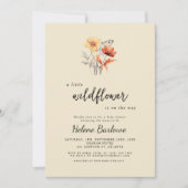 Elegante Bläserfall-Wildblume Kinderdusche Einladung (Vorderseite)