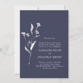 Elegante Bläsernavy Hochzeit Einladung (Vorderseite)