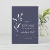 Elegante Bläsernavy Hochzeit Einladung (Stehend Vorderseite)