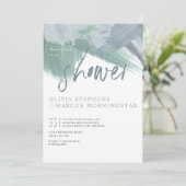 Elegante, blass, Abstrakte Pinselstriche Einladung (Stehend Vorderseite)