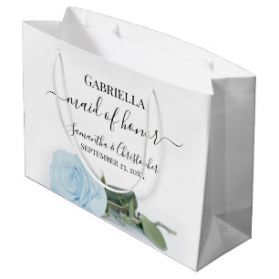 Elegante Blass Dusty Blue Rose Trauzeugin Hochzeit Große Geschenktüte