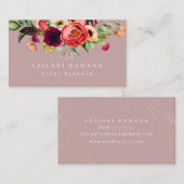 Elegante blasse Mit Blumenmalvenfarbe Visitenkarte (Vorne/Hinten)