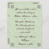 Elegante blassgrüne Jahrgänge Einladung (Vorne/Hinten)