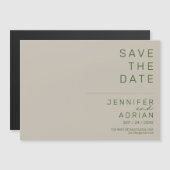 Elegante Blasssilber Minimal Save the Date modern Magnetkarte (Vorne/Hinten)