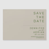 Elegante Blasssilber Minimal Save the Date modern Magnetkarte (Vorderseite)