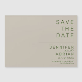 Elegante Blasssilber Minimal Save the Date modern Magnetkarte