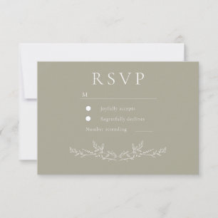Elegante Blatt Blatt Linien Kunst Hochzeit  RSVP Karte