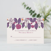 Elegante Blätter-Antwortkarten Einladung (Stehend Vorderseite)