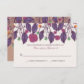 Elegante Blätter-Antwortkarten Einladung (Vorne/Hinten)