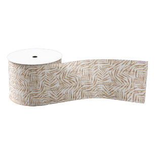 Elegante Blätter aus goldfarbenen Palmen Ripsband