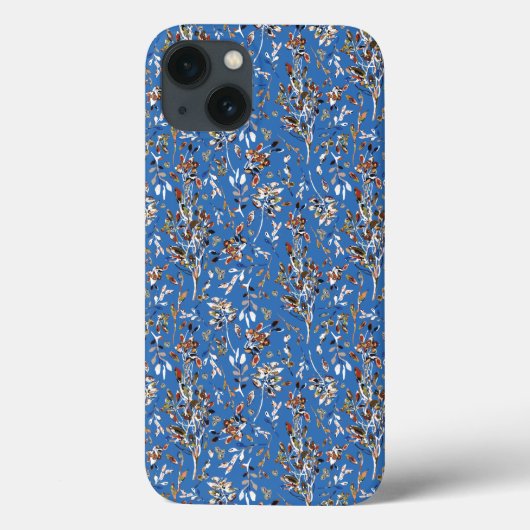 Elegante Blätter Berries Blau Case-Mate iPhone Hülle (Rückseite)