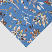 Elegante Blätter Berries Blau Seidenpapier (Ausschnitt)