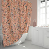 Elegante Blätter Berries Orange Wasserfarben Duschvorhang