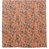 Elegante Blätter Berries Orange Wasserfarben Duschvorhang (Vorderseite)
