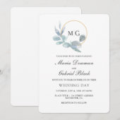 Elegante Blätter. Botanische Hochzeit Einladung (Vorne/Hinten)