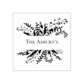 Elegante Blätter Briefmarke Familienname Gummistempel (Prägung)