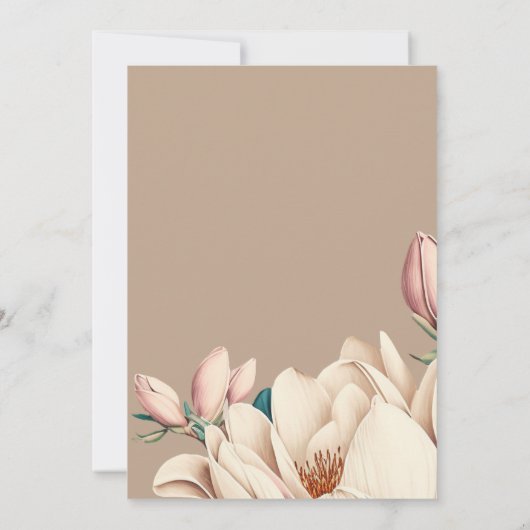 Elegante Blätter der Magnolia-Blume Einladung (Rückseite)