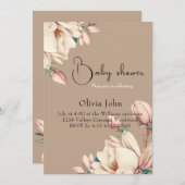 Elegante Blätter der Magnolia-Blume Einladung (Vorne/Hinten)