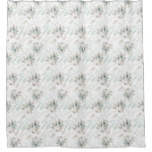 Elegante Blätter Duschvorhang im Aquarell (Vorderseite)