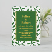 Elegante Blätter Einladung (Stehend vorne)