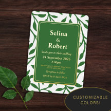 Elegante Blätter Einladung