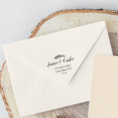 Elegante Blätter Familienname Rückgabeadresse Permastempel