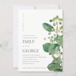 ELEGANTE BLÄTTER FOLIAGE GREENERY COUPLE SHOWCARD DANKESKARTE