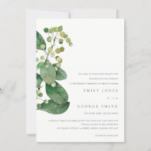 ELEGANTE BLÄTTER FOLIAGE GREENERY WEDING INVITE DANKESKARTE