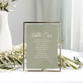 Elegante Blätter für Hochzeiten Tischnummer Green 