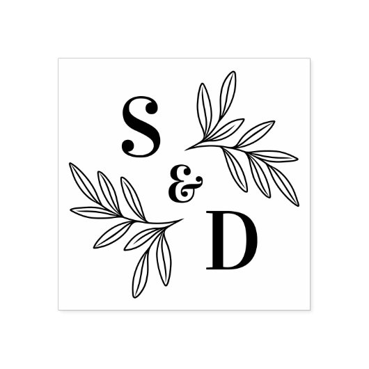 Elegante Blätter für Hochzeitsgrau Gummistempel (Prägung)