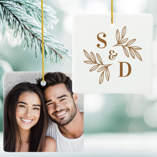 Elegante Blätter für Hochzeitsgrau Keramikornament