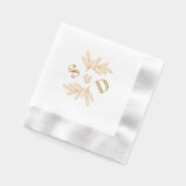 Elegante Blätter für Hochzeitsgrau Servietten Mit Folie (Links)