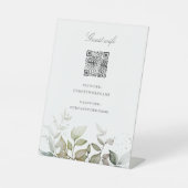 Elegante Blätter Gast Wifi qr Code Pedestal Sign Sockelschild (Vorderseite)