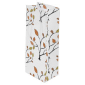 Elegante Blätter Geschenktüte Für Weinflaschen (Vorderseite Schrägansicht)