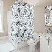 Elegante Blätter, grau und weich, grün-grau, flora Duschvorhang (Beispiel)