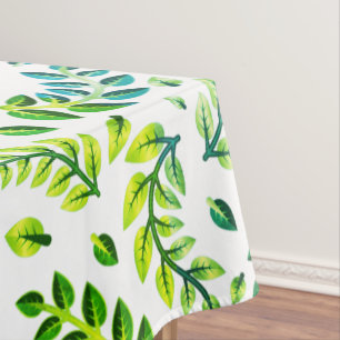 Elegante Blätter Grün Zitrone Türkis Tischdecke