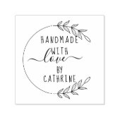 Elegante Blätter Handmade mit Liebe Individuelle N Permastempel (Design)