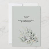 Elegante Blätter Hochzeit Einladung (Rückseite)